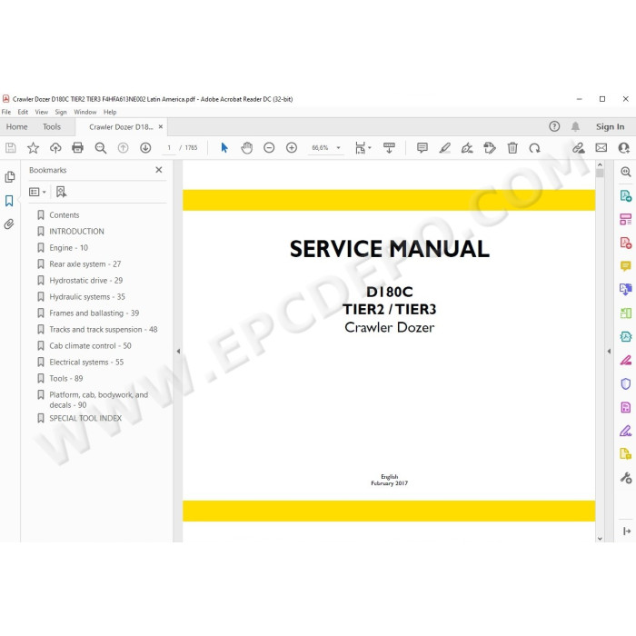 New Holland Crawler Dozer D180C Tier 2 / 3 service manual