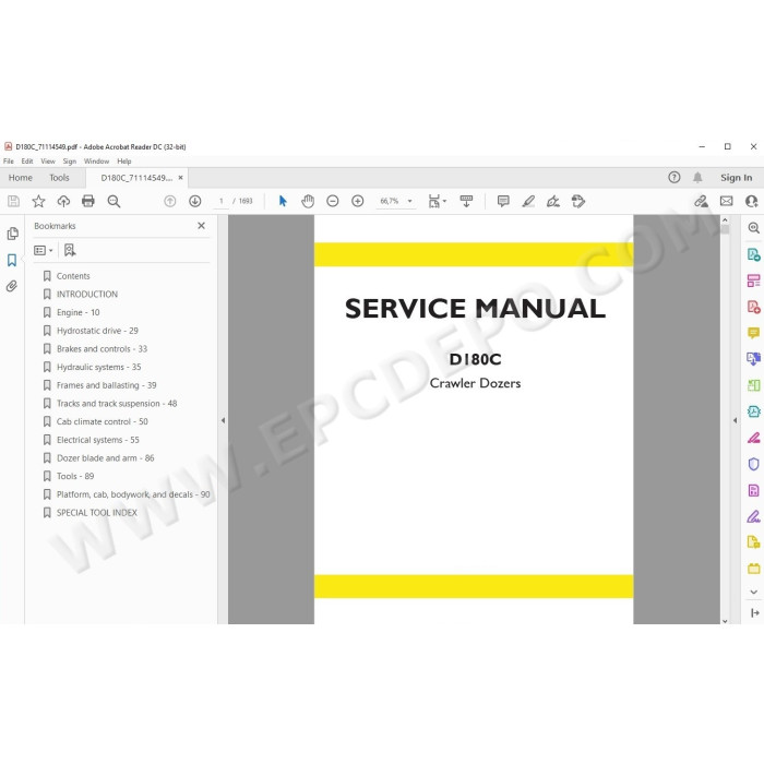 New Holland Crawler Dozer D180C service manual