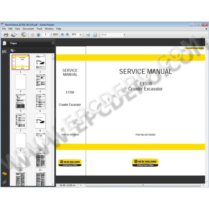 New Holland Excavator E135B service manual