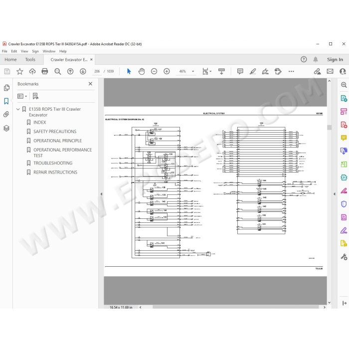 New Holland Excavator E135B Rops Tier 3 service manual