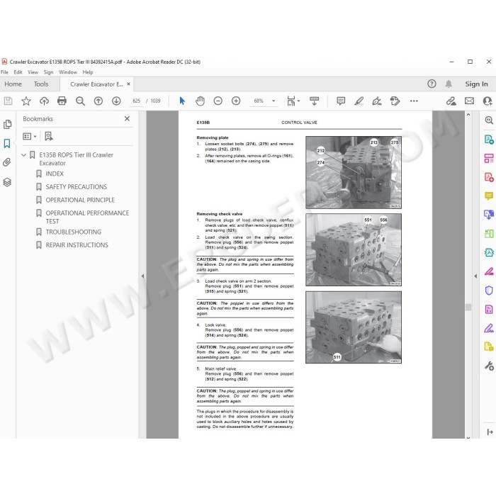 New Holland Excavator E135B Rops Tier 3 service manual