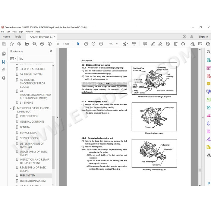 New Holland Excavator E135BSR Rops Tier 3 service manual