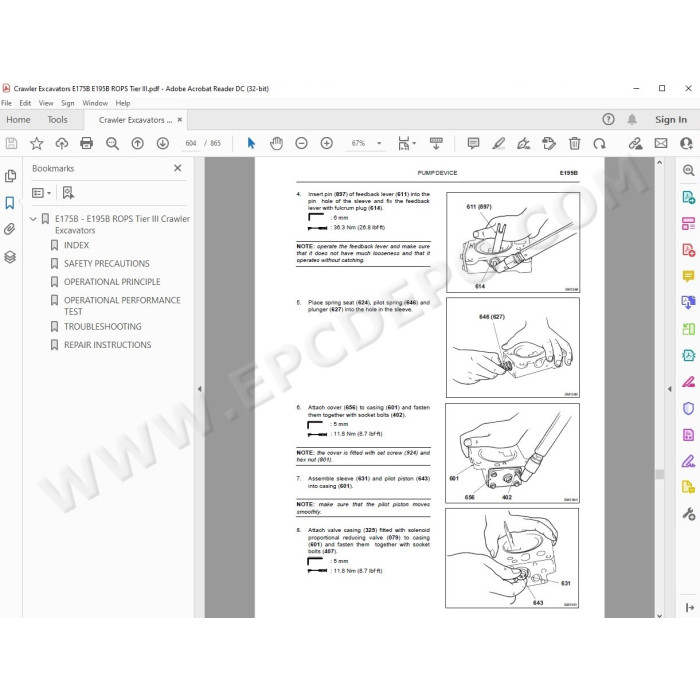New Holland Excavator E175B E195B Rops Tier 3 service manual