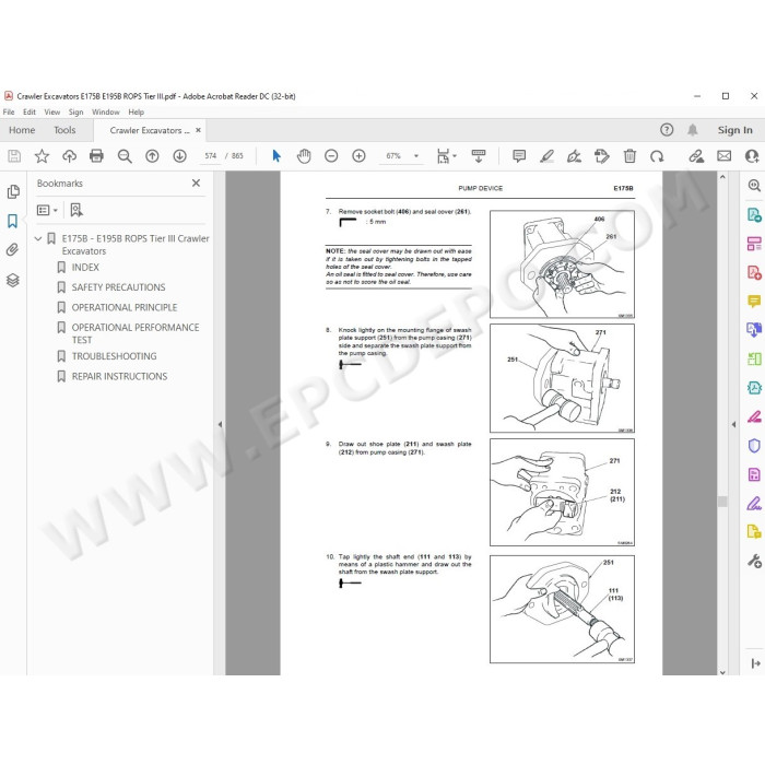New Holland Excavator E175B E195B Rops Tier 3 service manual