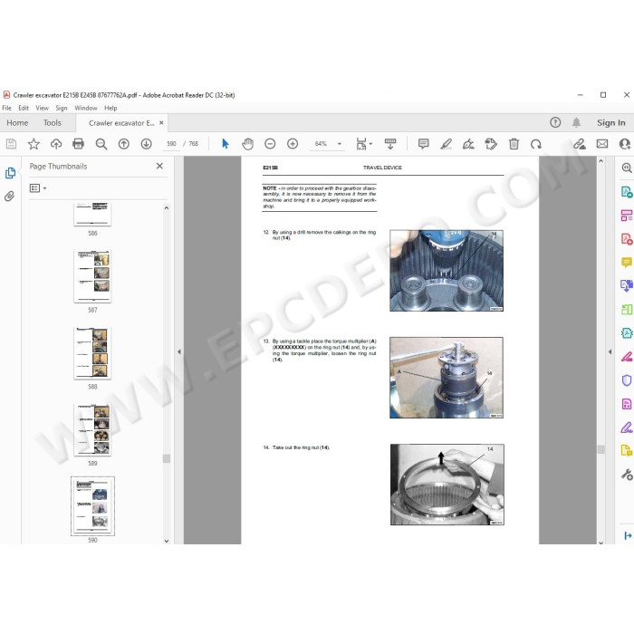 New Holland Excavator E215B E245B service manual