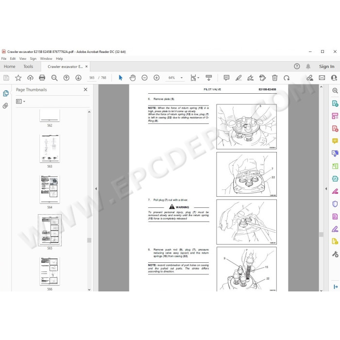 New Holland Excavator E215B E245B service manual