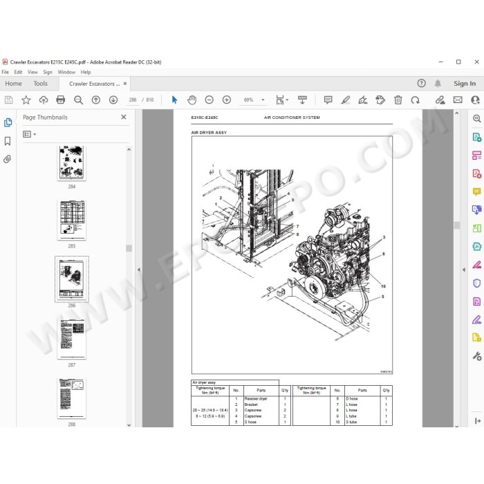 New Holland Excavator E215C E245C service manual