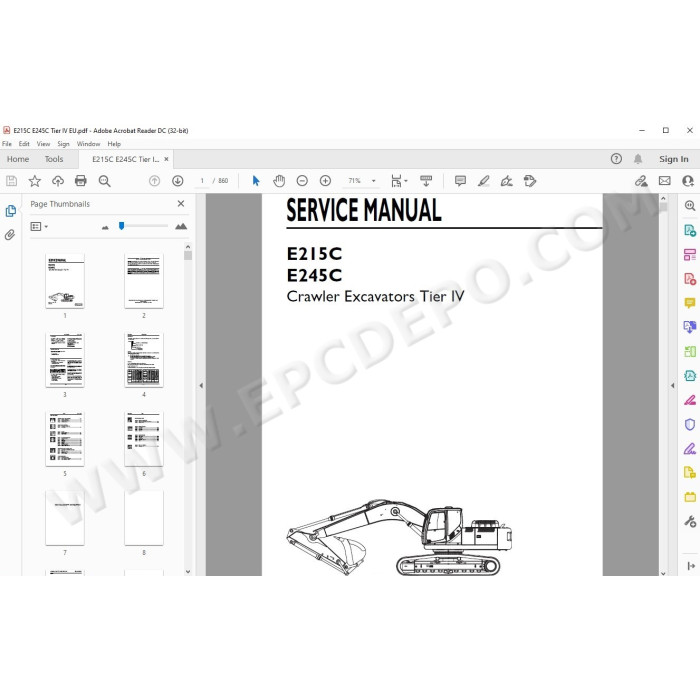 New Holland Excavator E215C E245C Tier 4 service manual