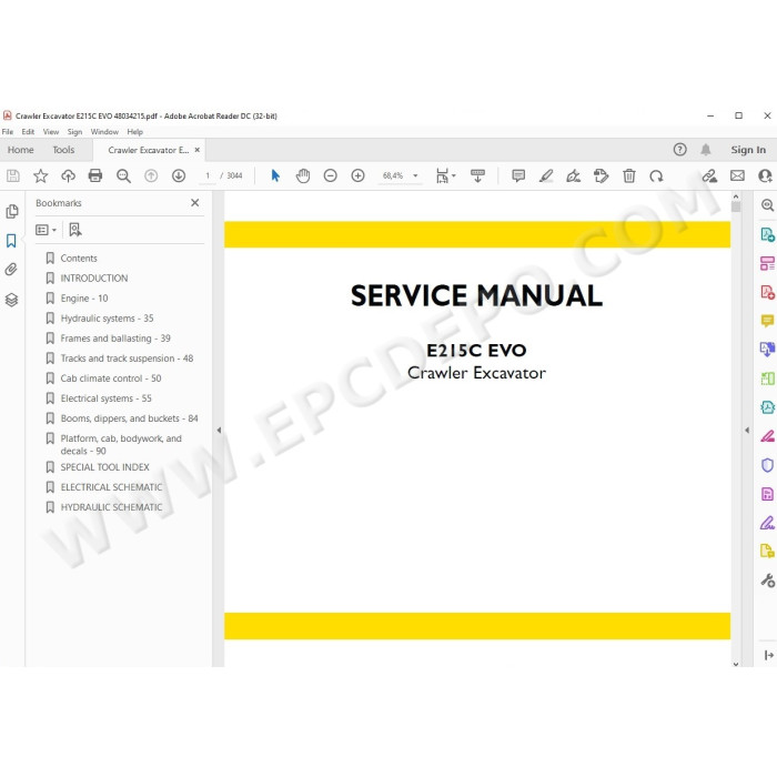New Holland Excavator E215C EVO Tier 3 service manual
