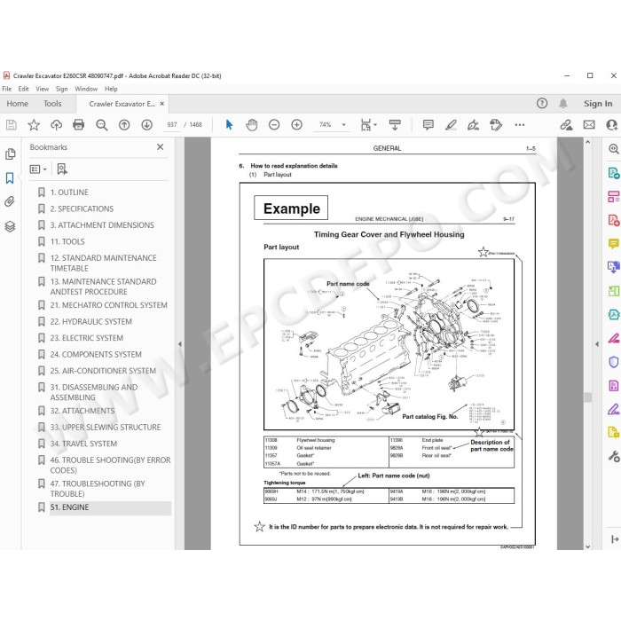 New Holland Excavator E260CSR service manual
