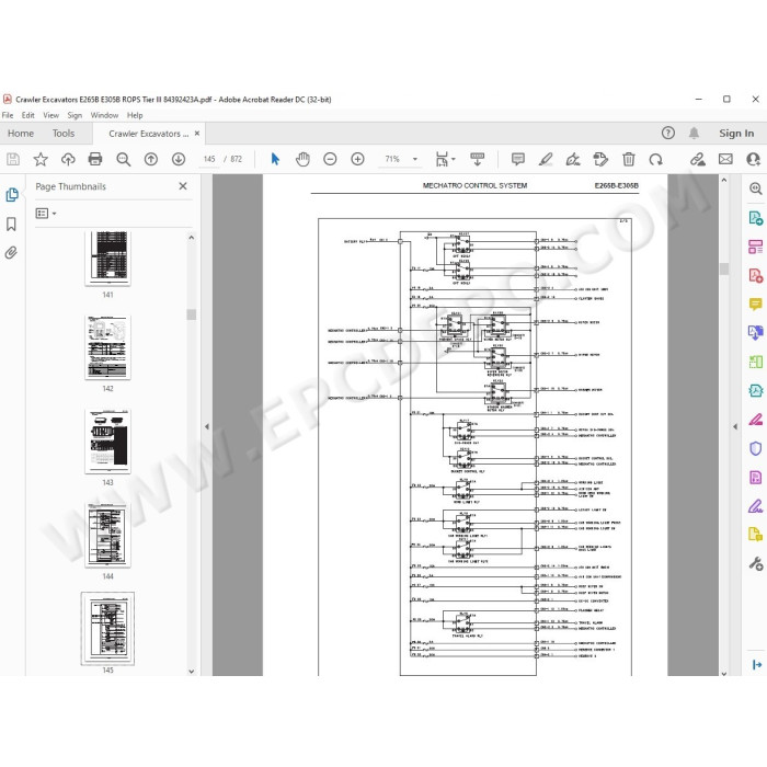 New Holland Excavator E265B E305B Rops Tier 3 service manual