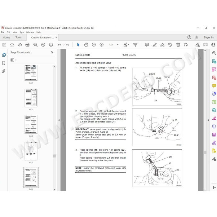 New Holland Excavator E265B E305B Rops Tier 3 service manual
