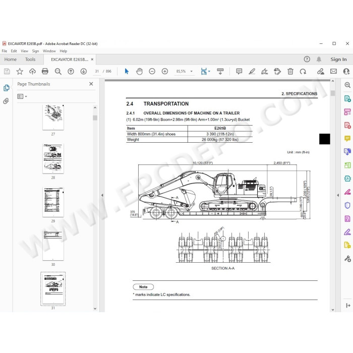 New Holland Excavator E265B service manual