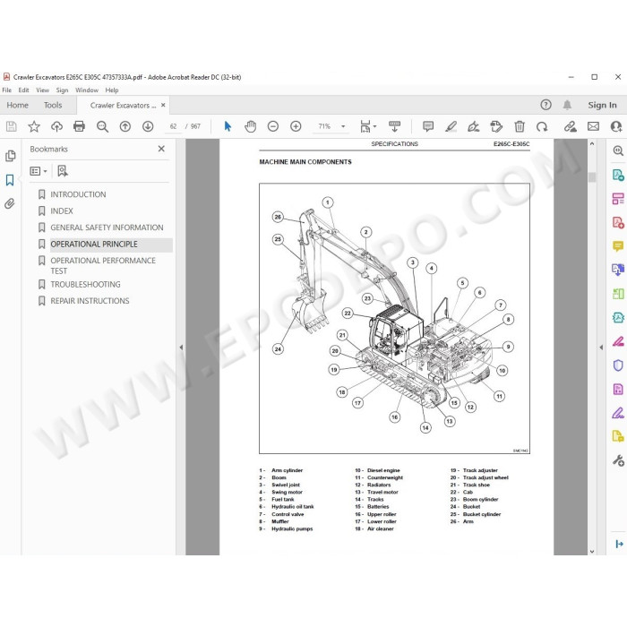 New Holland Excavator E265C E305C service manual