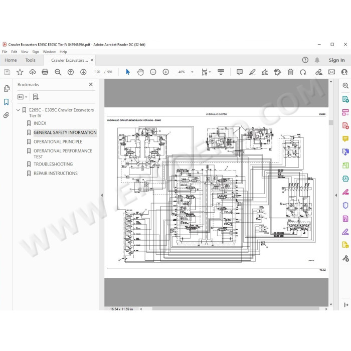 New Holland Excavator E265C E305C Tier 4 service manual