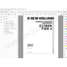New Holland Compact Excavator E27BSR Tier 4 service manual