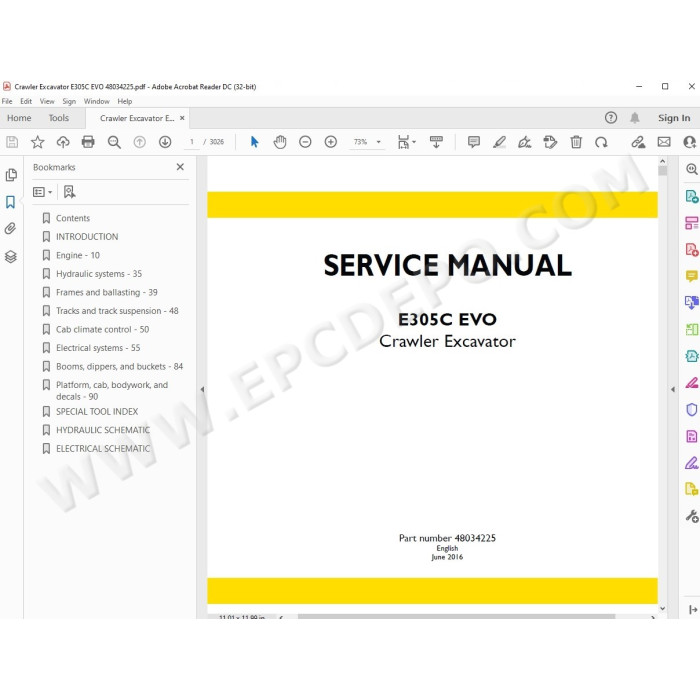 New Holland Excavator E305C EVO Tier 3 service manual