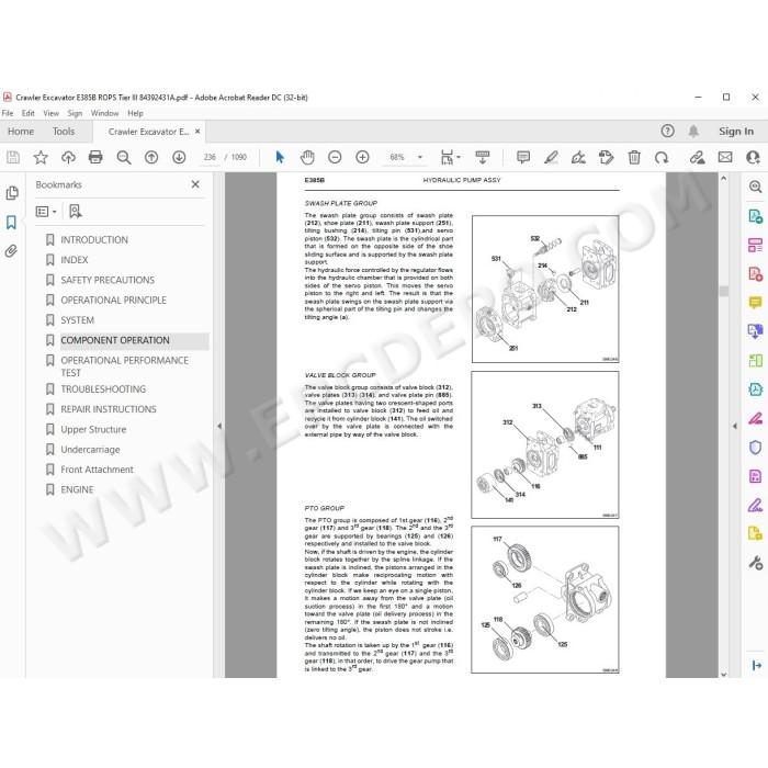 New Holland Excavator E385B Rops Tier 3 service manual