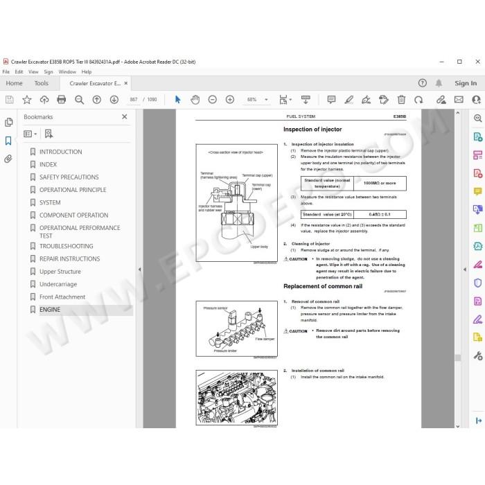 New Holland Excavator E385B Rops Tier 3 service manual