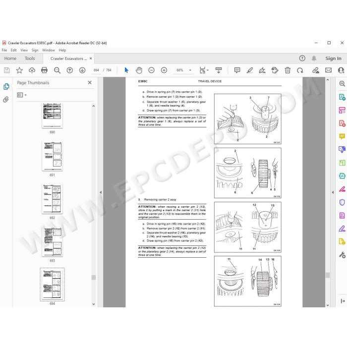 New Holland Excavator E385C service manual