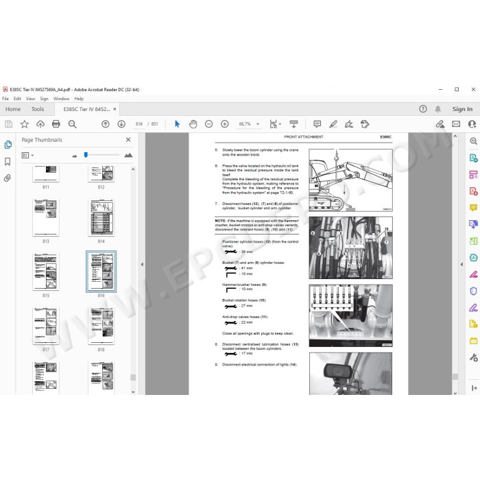 New Holland Excavator E385C Tier 4 service manual