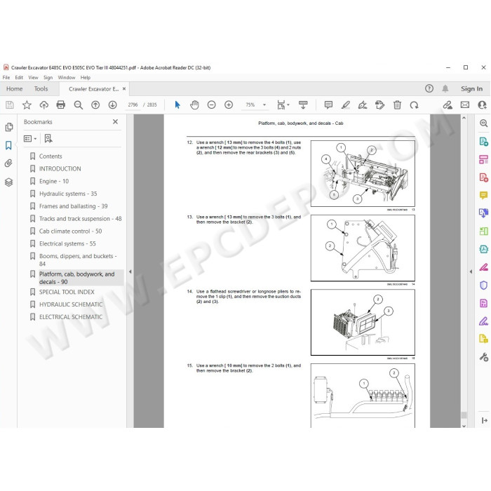 New Holland Excavator E485C E505C Evo Tier 3 service manual
