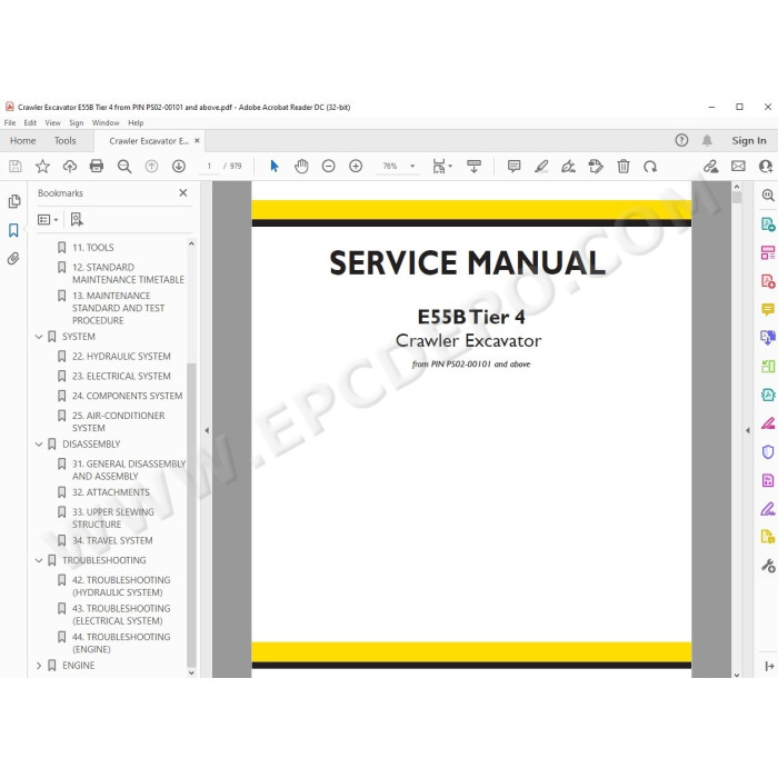 New Holland Excavator E55B Tier 4 service manual