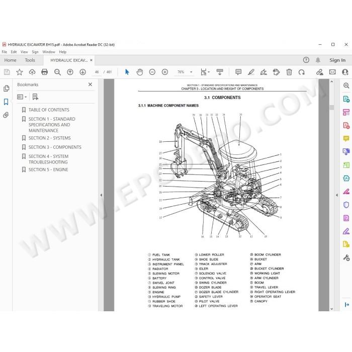 New Holland Mini Excavator EH15 service manual