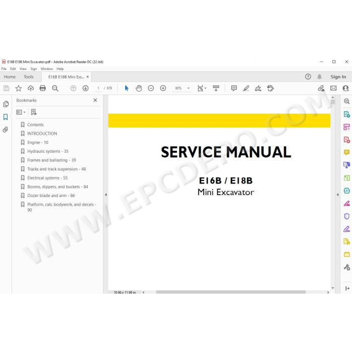New Holland Mini Excavator E16B E18B service manual