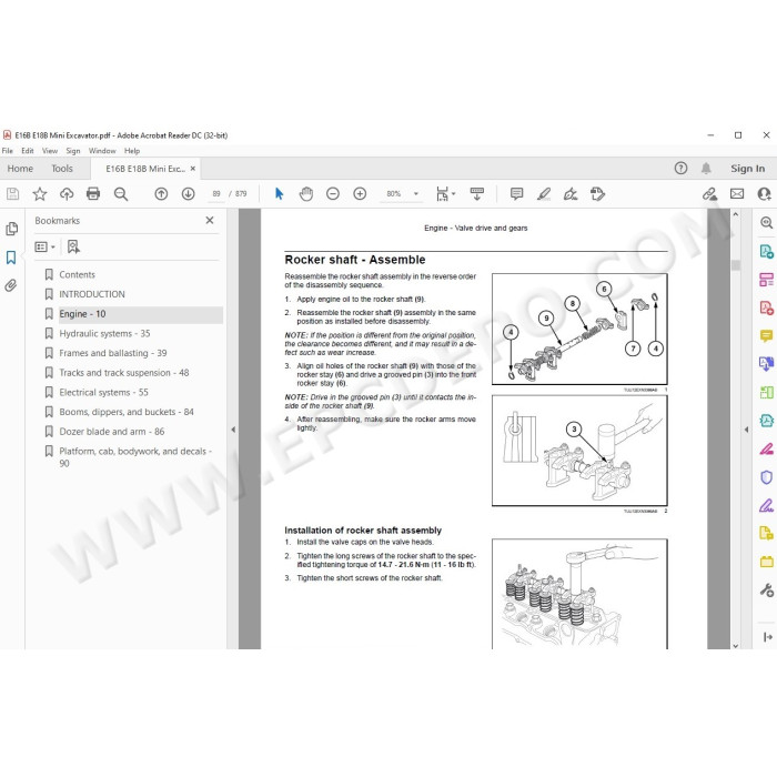 New Holland Mini Excavator E16B E18B service manual
