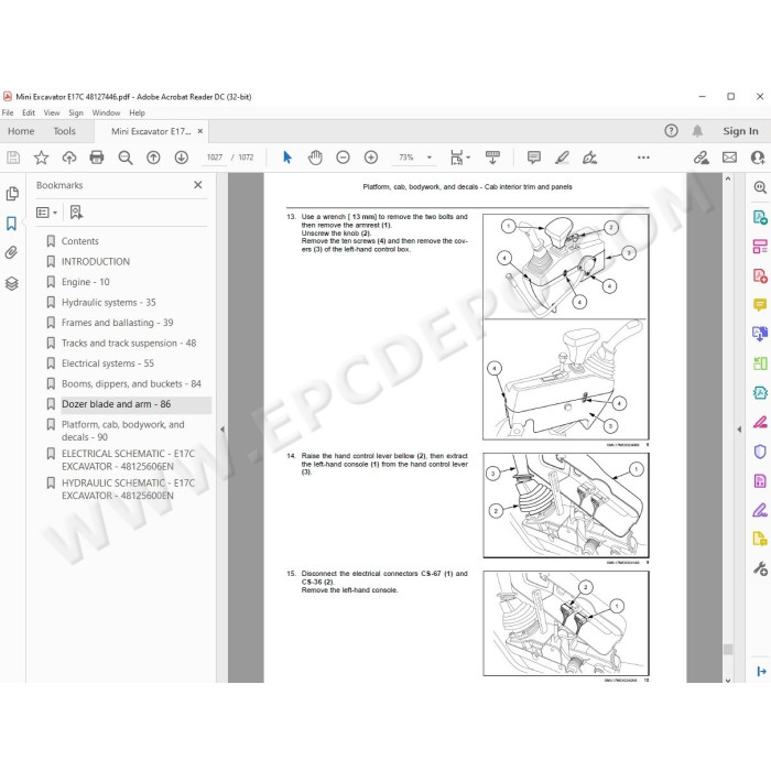 New Holland Mini Excavator E17C Tier 4 service manual