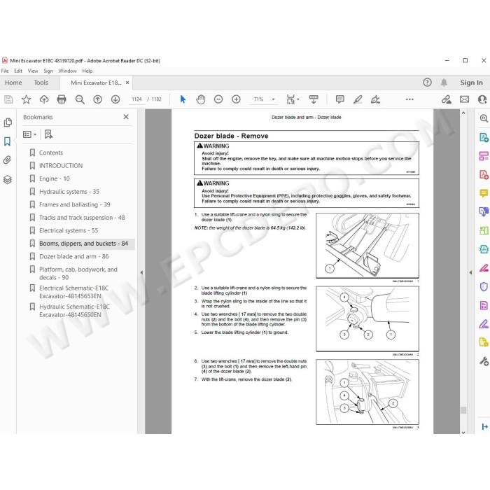 New Holland Mini Excavator E18C Tier 4 service manual