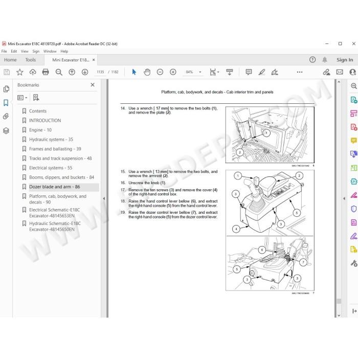 New Holland Mini Excavator E18C Tier 4 service manual