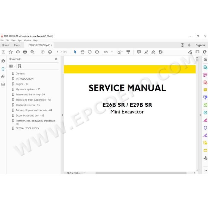 New Holland Mini Excavator E26B E29B SR service manual