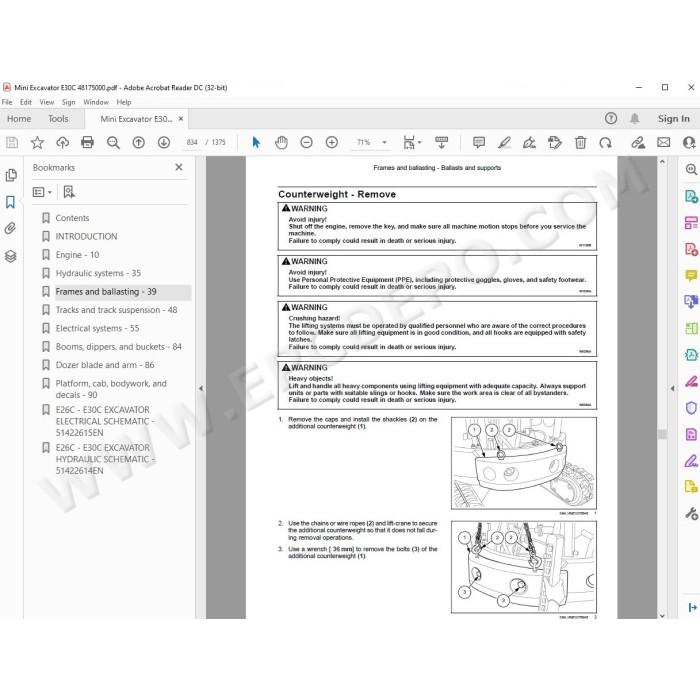 New Holland Mini Excavator E30C Tier 4 service manual