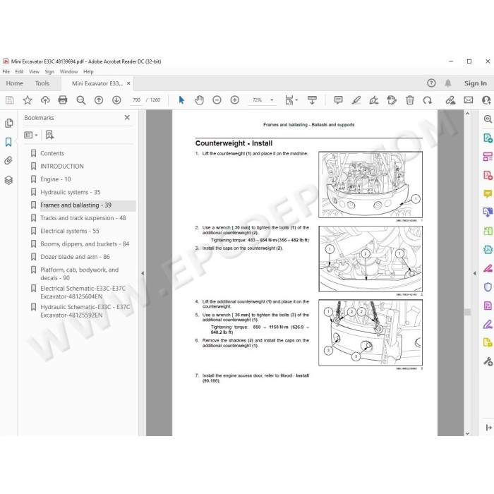 New Holland Mini Excavator E33C Tier 4 service manual