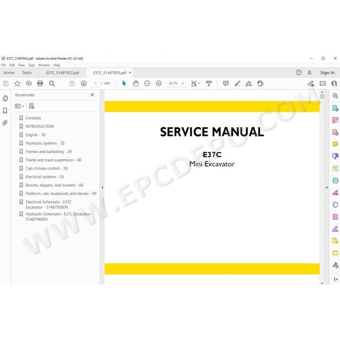 New Holland Mini Excavator E37C Tier 4 service manual
