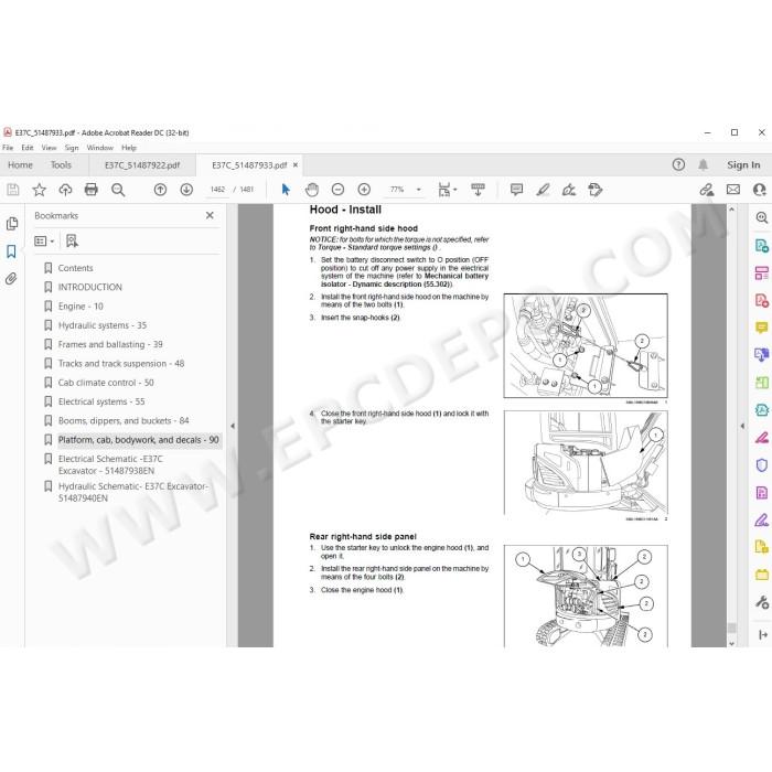 New Holland Mini Excavator E37C Tier 4 service manual