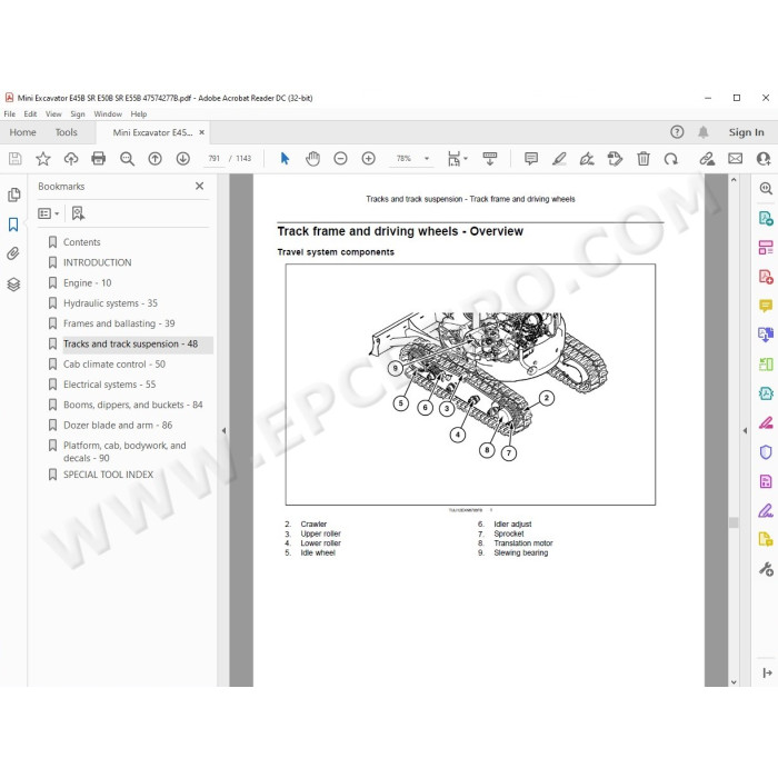 New Holland Mini Excavator E55B E50B E45B SR service manual