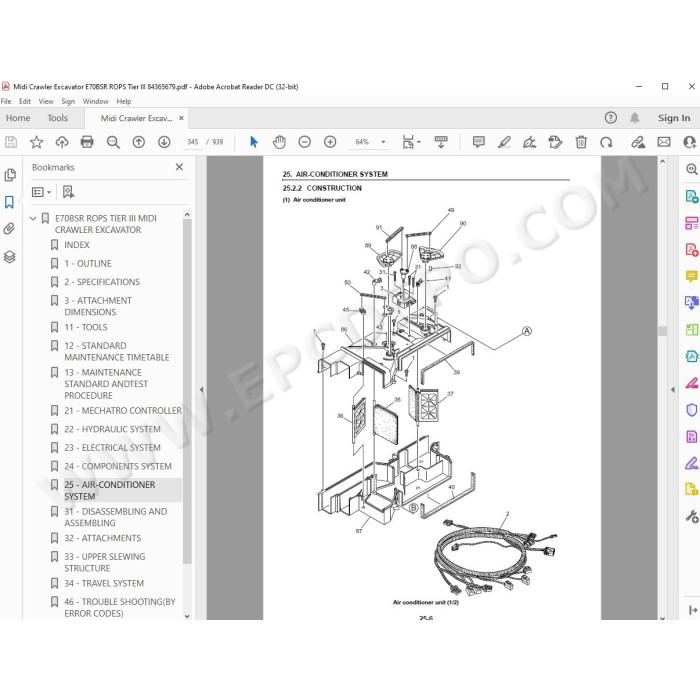 New Holland Midi Excavator E70BSR Rops Tier 3 service manual