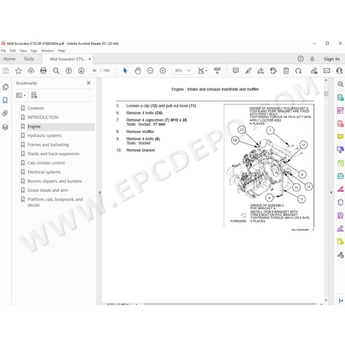 New Holland Midi Excavator E75CSR service manual
