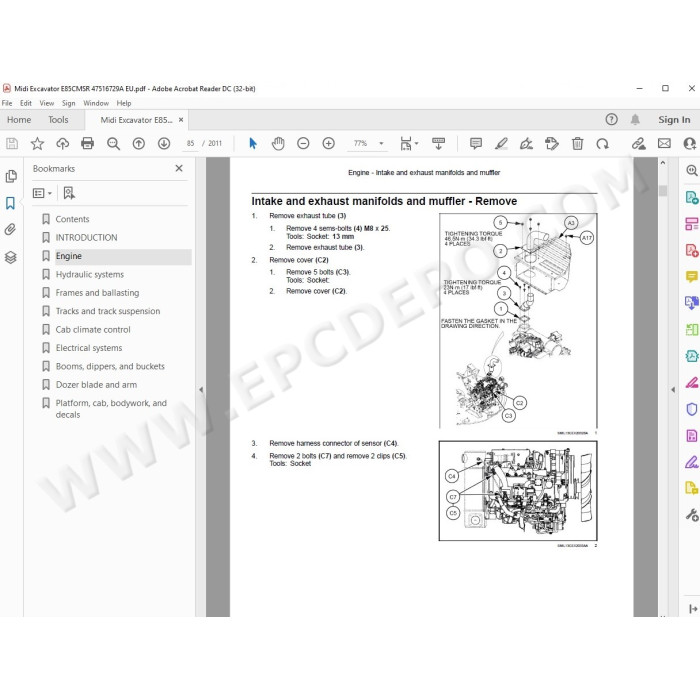 New Holland Midi Excavator E85CMSR service manual
