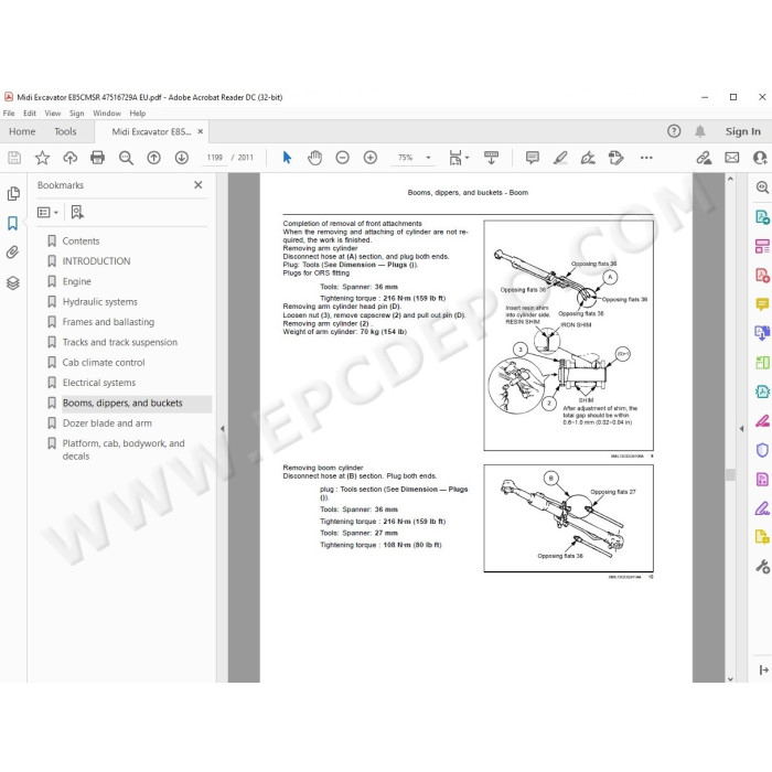 New Holland Midi Excavator E85CMSR service manual