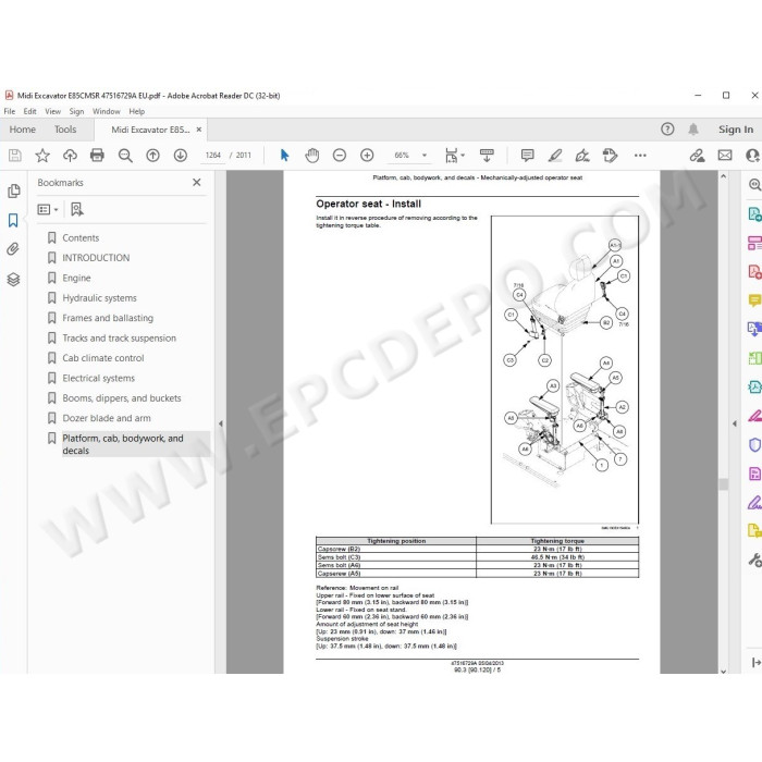 New Holland Midi Excavator E85CMSR service manual