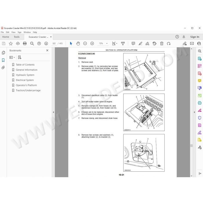 New Holland Mini Excavator EC15 EC25 EC35 EC45 service manual