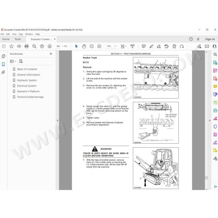 New Holland Mini Excavator EC15 EC25 EC35 EC45 service manual