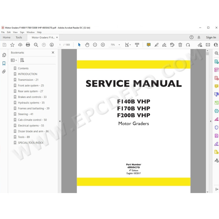 New Holland Motor Grader F140B F170B F200B VHP Tier 3 service manual
