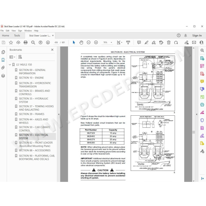 New Holland Skid Steer Loader LS140 LS150 service manual