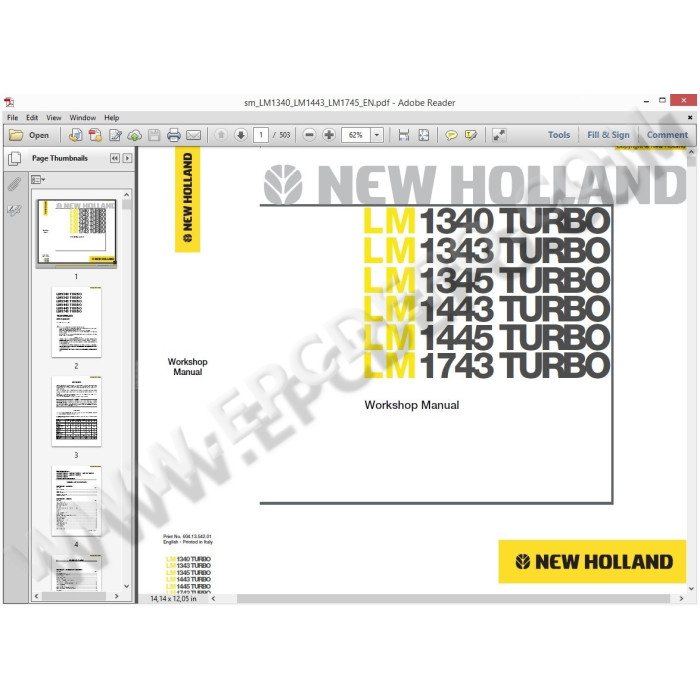 New Holland Telescopic Handler workshop service manuals
