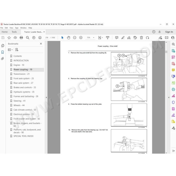 New Holland Backhoe Loader B100C B100C LR B100C TC B110C B110C TC B115C TC Stage 4 service manual